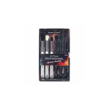 Imagem do produto Kit WB500 com 6 pincéis Profissionais para esfumar e iluminar Macrilan