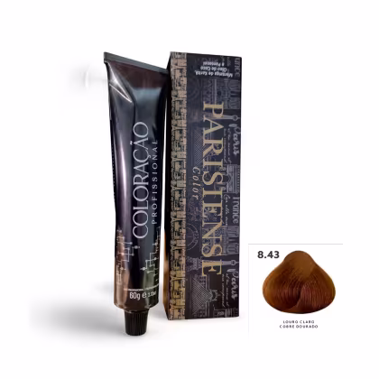Imagem do produto Professional Paris Cosmetics Parisiense Color 8.43 Louro Claro Cobre Dourado - Coloração Permanente 60g