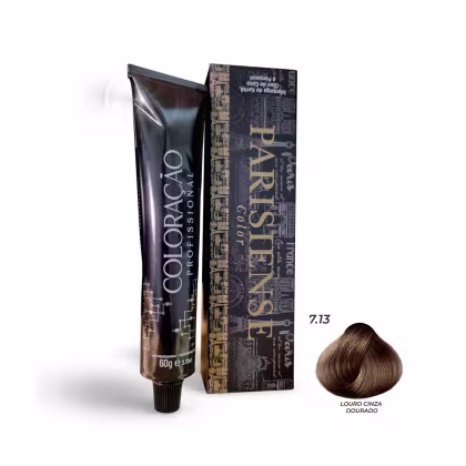 Imagem do produto Professional Paris Cosmetics Parisiense Color 7.13 Louro Cinza Dourado - Coloração Permanente 60g