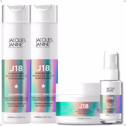 Imagem do produto Kit Jacques Janine J18: Shampoo, Condicionador, Máscara 240g e Leave-In 30ml