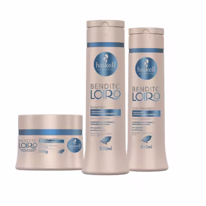 Imagem do produto Kit Shampoo Condicionador e Máscara Antidanos Bendito Loiro Haskell 300ml