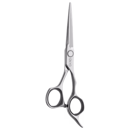 Tesoura de corte de cabelo Okyo, com design elegante e moderno em aço inoxidável, com alças ergonômicas