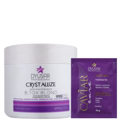 Imagem do produto Kit Dyusar Crystaliize B.tox Blond & Caviar Care (2 Produtos)