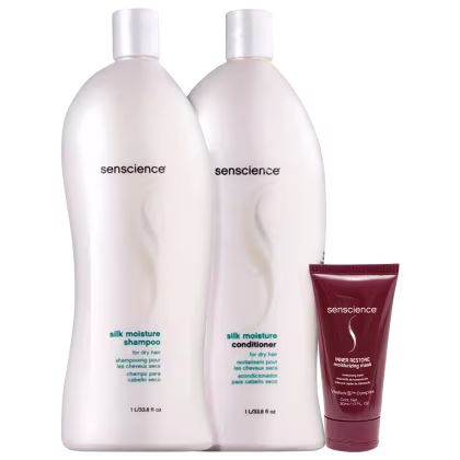 Imagem do produto Kit Senscience Silk Moisture Salon + Inner Restore Moisturizing Mask Mini (3 Produtos)