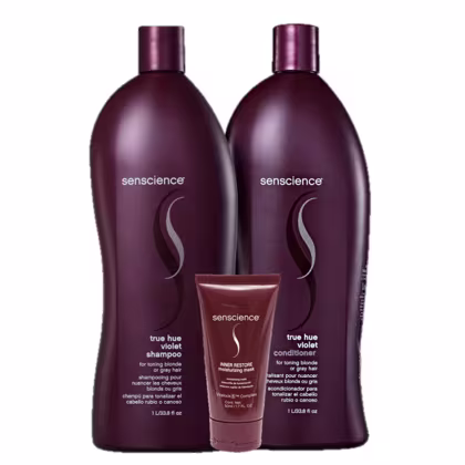 Imagem do produto Kit Senscience True Hue Violet + Inner Restore Moisturizing Mask Trio (3 Produtos)