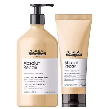 Kit L'Oréal Professionnel Serie Expert Absolut Repair Gold Quinoa + Protein Duo Home Care, 2 produtos.