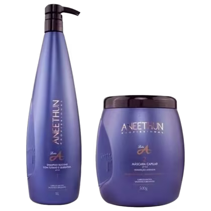 Imagem do produto Kit Shampoo De 1 Litro+mascara 500gr Profi Aneethun Linha A