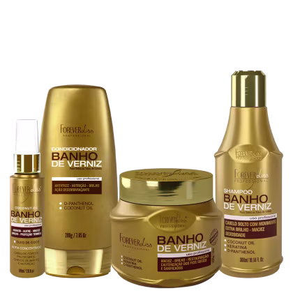 Imagem do produto Forever Liss Banho de Verniz Condicionador, Máscara, Óleo de Coco e Shampoo Hidratação Brilho Total