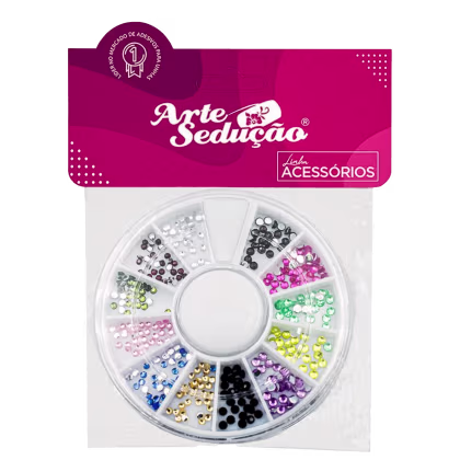 Imagem do produto Arte Sedução Pedrarias Coloridas - Disco de Strass para Decoração de Unhas 1,5mm