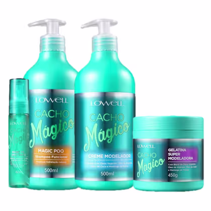 Imagem do produto Kit Lowell Cacho Mágico Fios Impecáveis Salão (4 Produtos)