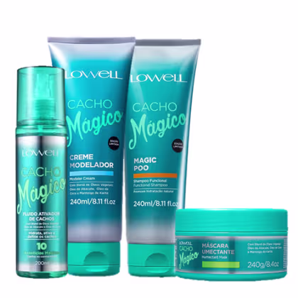 Imagem do produto Kit Lowell Cacho Mágico Quarteto Essencial (4 Produtos)