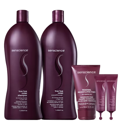 Imagem do produto Kit Senscience True Hue Violet Salon + Renewal Mask + CPR (5 Produtos)
