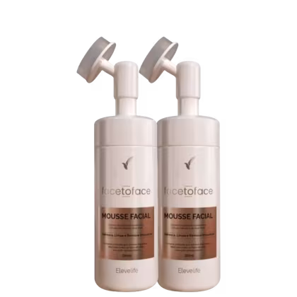 Imagem do produto Kit com 2 Espuma de Limpeza Facial com Escova - Face to Face 150ml Mousse Facial Eleve Live