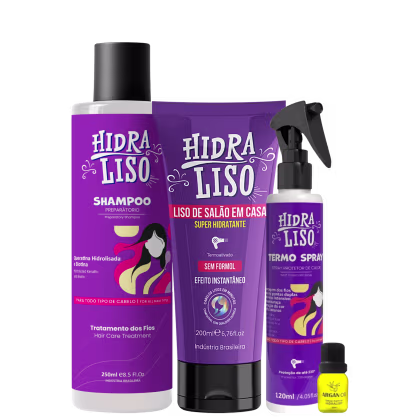 Imagem do produto Kit Progressiva Hidra Liso Shampoo Spray Capilar 4 Itens