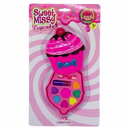 Imagem do produto Kit Maquiagem Virtual Sweet Missy Cupcake Maria Pink - Sombra e Batom Infantil