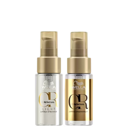 Kit com óleos capilares Oil Reflections, da marca Wella Professionals.