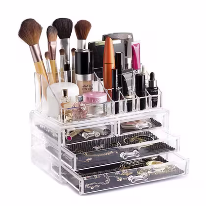 Imagem do produto Acrilico Store com 4 Gavetas e Bandeja para Batom - Organizador em Acrílico para Maquiagem