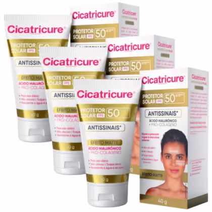 Kit com 3 Protetor Facial FPS50 Antissinais 40g - Cicatricure