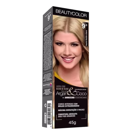 Imagem do produto BeautyColor Argan & Coco 9.0 Louro Muito Claro - Coloração Permanente 45g