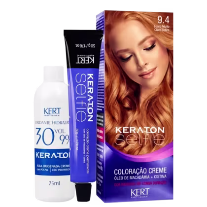 Imagem do produto Kit Keraton Selfie 9.4 Louro Muito Claro Cobre + Oxigenada (2 Produtos)