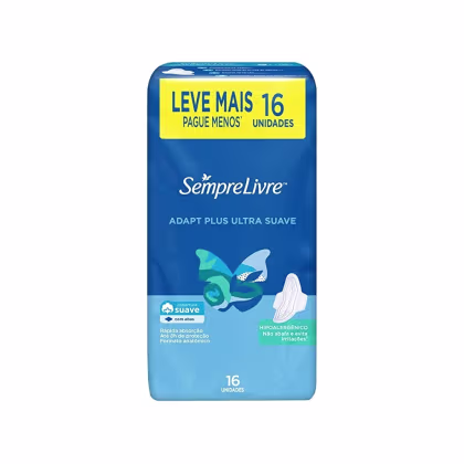 Imagem do produto Sempre Livre Adapt Plus Ultra Suave - Absorvente com Abas (16 Unidades)