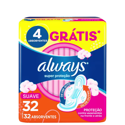 Imagem do produto Always Super Proteção Suave - Absorvente com Abas (32 Unidades)