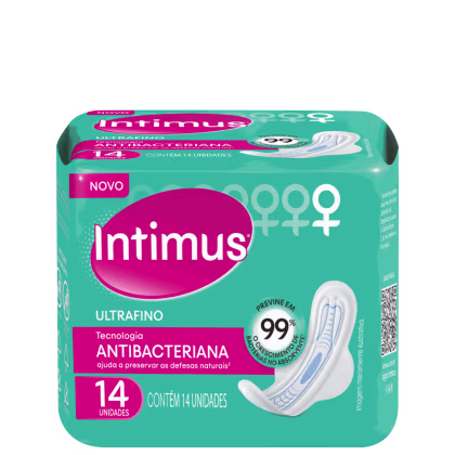 Imagem do produto Intimus Ultrafino Antibacteriano - Absorvente com Abas (14 Unidades)