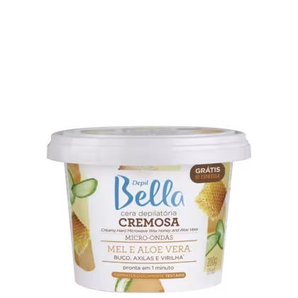 Imagem do produto Depil Bella Cremosa Mel e Aloe Vera - Cera Depilatória para Micro-ondas 200g