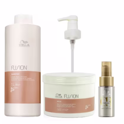 Imagem do produto Kit Wella Professionals Fusion Triple Up Repair + Válvula Pump (3 Produtos)