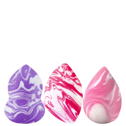 Imagem do produto Kit 3 Esponjas De Maquiagem Multiformas Marmorizadas Nybc