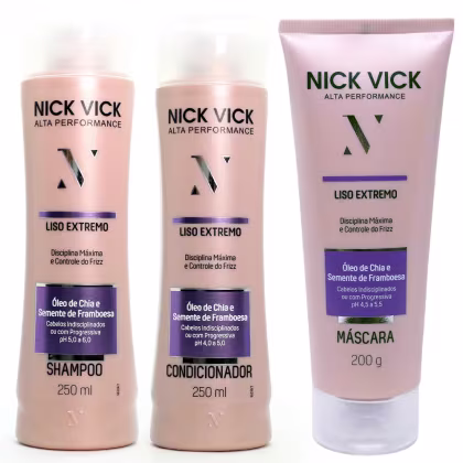 Imagem do produto Kit NICK VICK Liso Extremo Shampoo Condicionador e Máscara