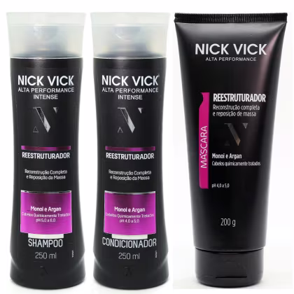 Imagem do produto Kit Nick Vick Reestruturador Shampoo Condicionador e Mascara