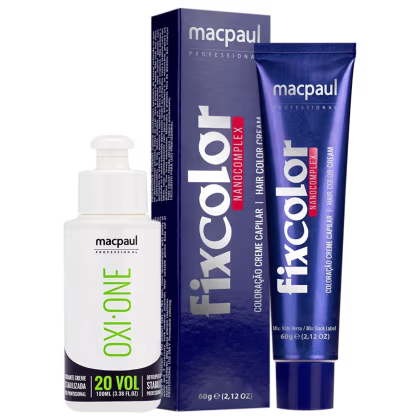 Imagem do produto Kit MacPaul Professional Fix Color 3 Castanho Escuro + Oxidante 20 Volumes (2 Produtos)