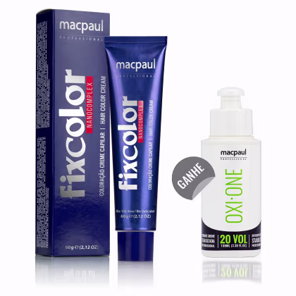 Imagem do produto Kit MacPaul Professional Fix Color 5/7 Marrom Escuro + Oxidante 20 Volumes (2 Produtos)