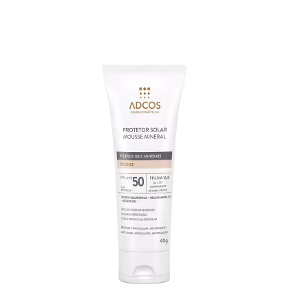 Imagem do produto Adcos Mousse Mineral Tonalizante FPS 50 Bronze - Protetor Solar Facial com Cor 40g