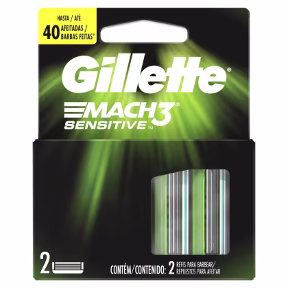 Imagem do produto Carga Para Lâmina De Barbear Gillette Mach3 Sensitive - 2 unidades