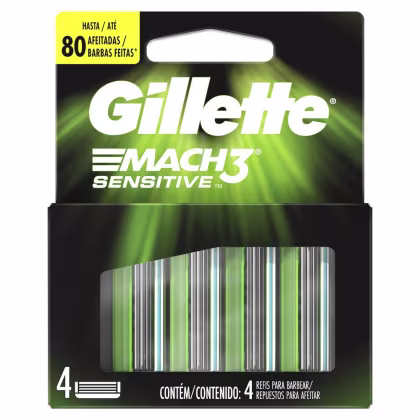 Imagem do produto Carga Gillette Mach3 Sensitive com 4 unidades