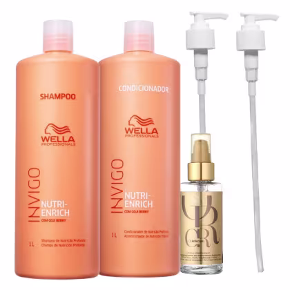 Imagem do produto Kit Wella Professionals Invigo Nutri-Enrich + Válvulas Pump (3 Produtos)