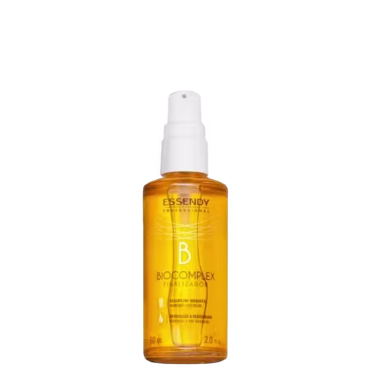 Finalizador capilar. O rótulo do produto exibe o nome da marca Essendy em destaque, juntamente com a denominação "Biocomplex Finalizador" e informações sobre sua finalidade de revitalizar e disciplinar os cabelos.