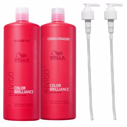 Imagem do produto Kit Wella Professionals Invigo Color Brilliance Duo Salão + Válvula Pump (2 Produtos)