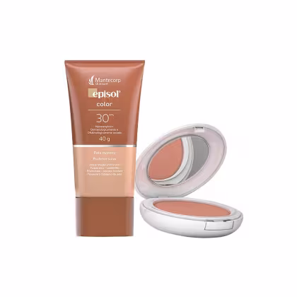 Imagem do produto Kit Mantecorp Color Facial - Protetor Solar FPS30 Morena 40g e Protetor Solar em Pó FPS50 Morena10g
