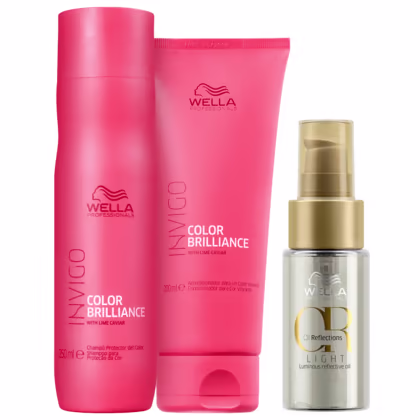 Imagem do produto Kit Wella Professionals Invigo Color Brilliance + Oil Reflections Light Trio (3 Produtos)