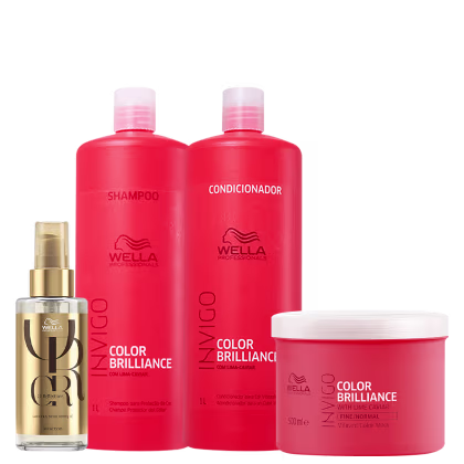 Imagem do produto Kit Wella Professionals Invigo Color Brilliance Salon +Oil Reflections Quarteto (4 Produtos)