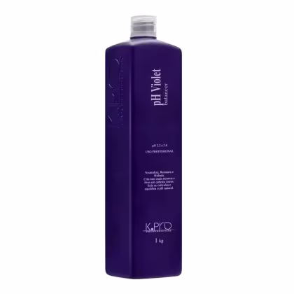 Produto para tratamento capilar da marca K.Pro. Embalagem plástica roxa de 1 kg. Rótulo com o nome "pH Violet" em letras brancas, indicando ser um neutralizador de tons amarelados.