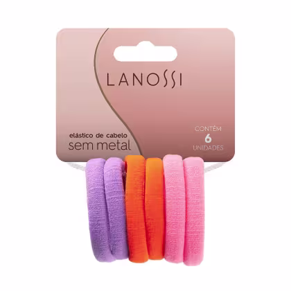 Imagem do produto Lanossi Tangerine Sem Metal - Elástico de Cabelo (6 Unidades)