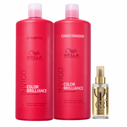 Imagem do produto Kit Wella Professionals Invigo Color Brilliance +Oil Reflections Salon Trio (3 Produtos)