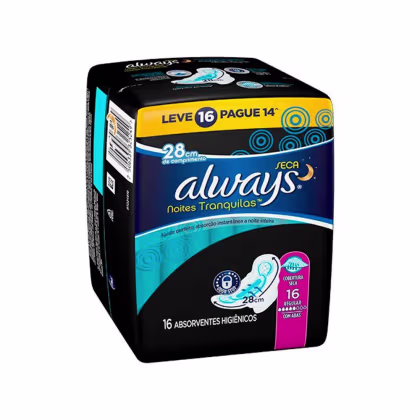 Imagem do produto Always Noites Tranquilas Seca - Absorvente Noturno (16 Unidades)