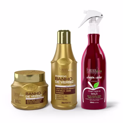 Imagem do produto Kit Banho de Verniz e Vinagre de Maça Forever Liss