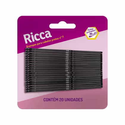 Imagem do produto Kit Ricca Grampos Nº7 Preto (20 Unidades)