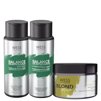 Imagem do produto Kit Wess Professional Balance + Blond Mask (3 Produtos)